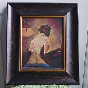 ✨ Pair of Signed Trish Biddle Art Prints – Art Deco Elegance with Character